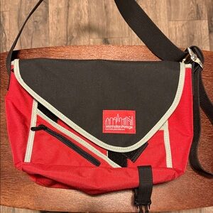 Manhattan Portage Red and Black Messenger Bag